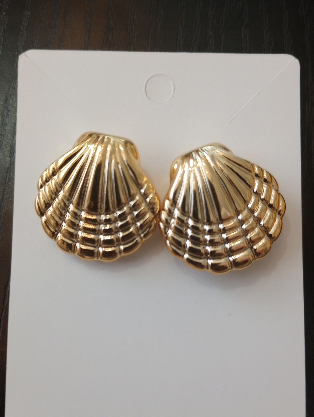 Golden Seashell Statement Stud Earrings